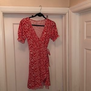 Floral Print Wrap Dress